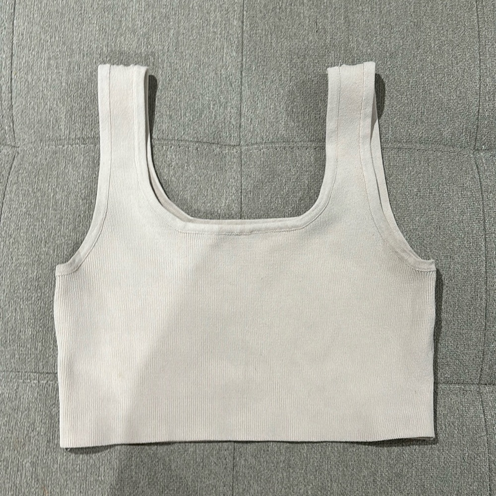 Dissh cropped square neck tank top